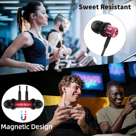 AFGHOA magnetic metal earbud housings that secure earbuds and prevent tangles