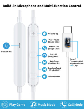 AFGHOA USB-C earphones with magnetic design stay secure around the neck.
