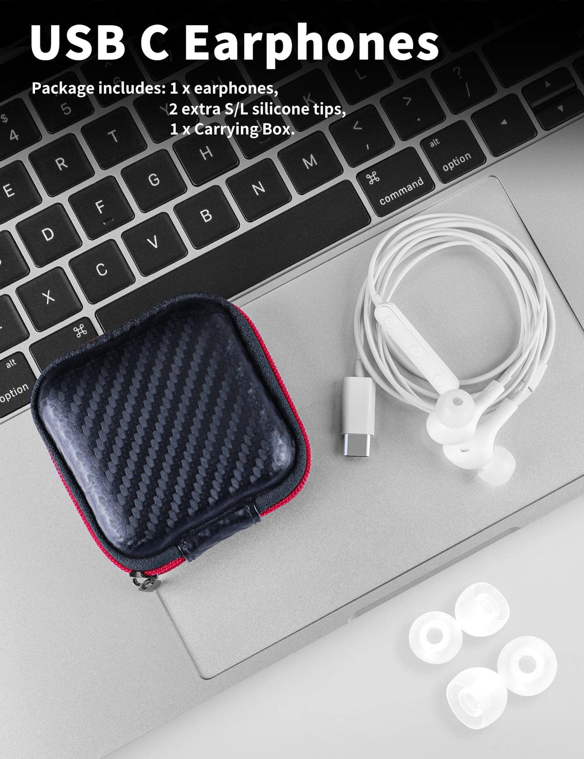 AFGHOA USB-C earphones feature built-in DAC to preserve audio fidelity.