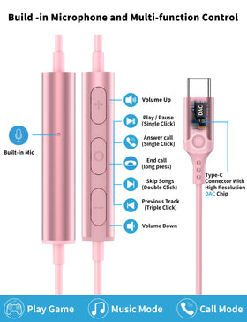 AFGHOA USB-C headphones magnetic neck design keeps earbuds accessible when not in use.