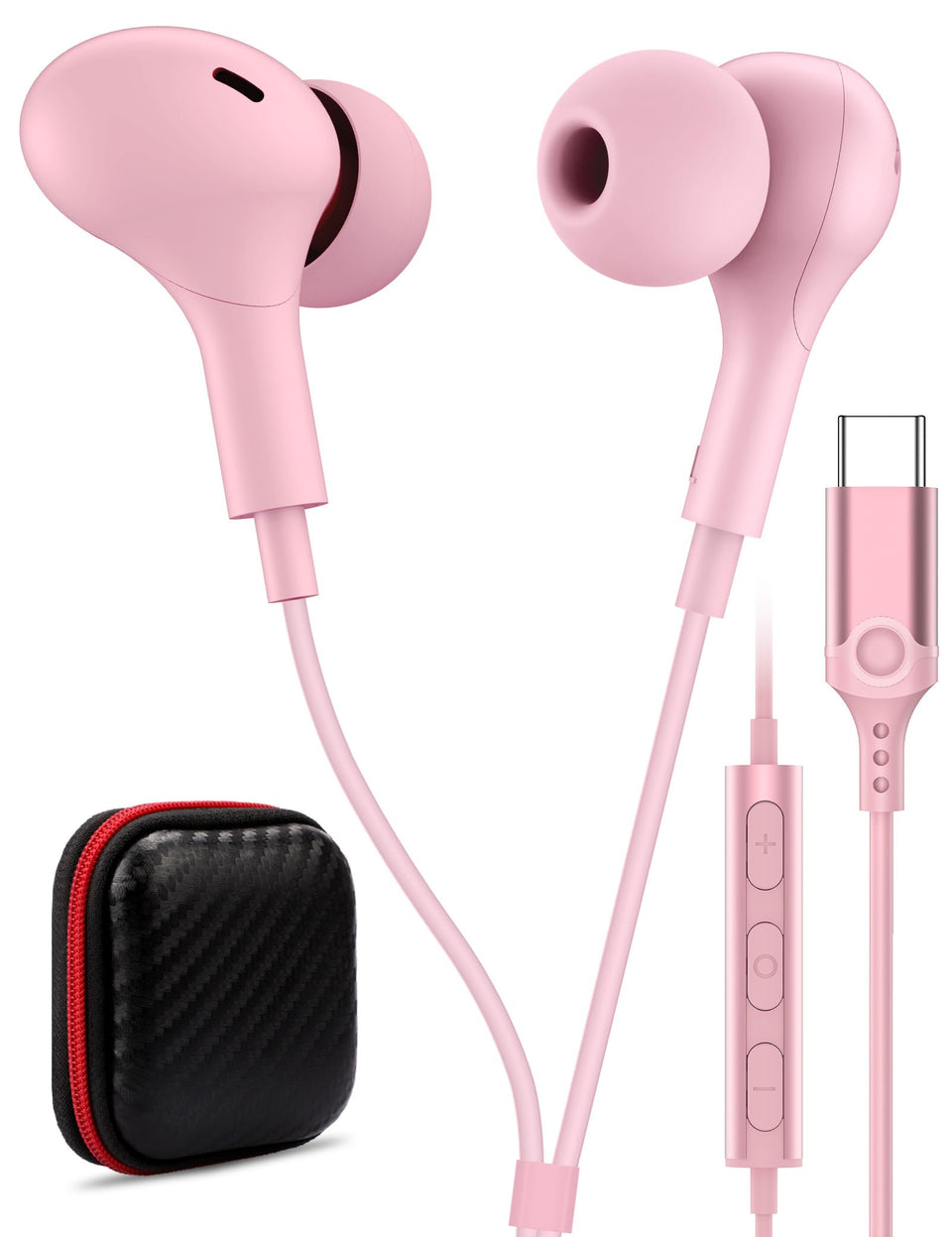 AFGHOA USB-C headphones with mic in-ear design provide clear calls and rich audio.