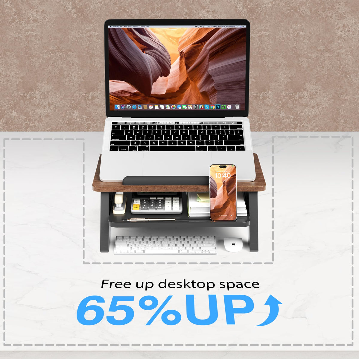 AFOOYO anti-scratch feet protect your desk while you type.