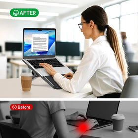 AFOOYO stand folds easily for quick setup at home, office, or on the go.