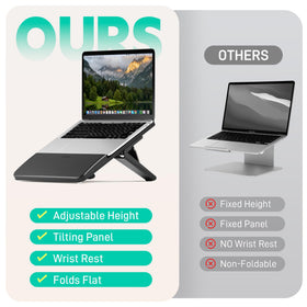 AFOOYO stand's open design improves airflow, helping laptops stay cooler during use.