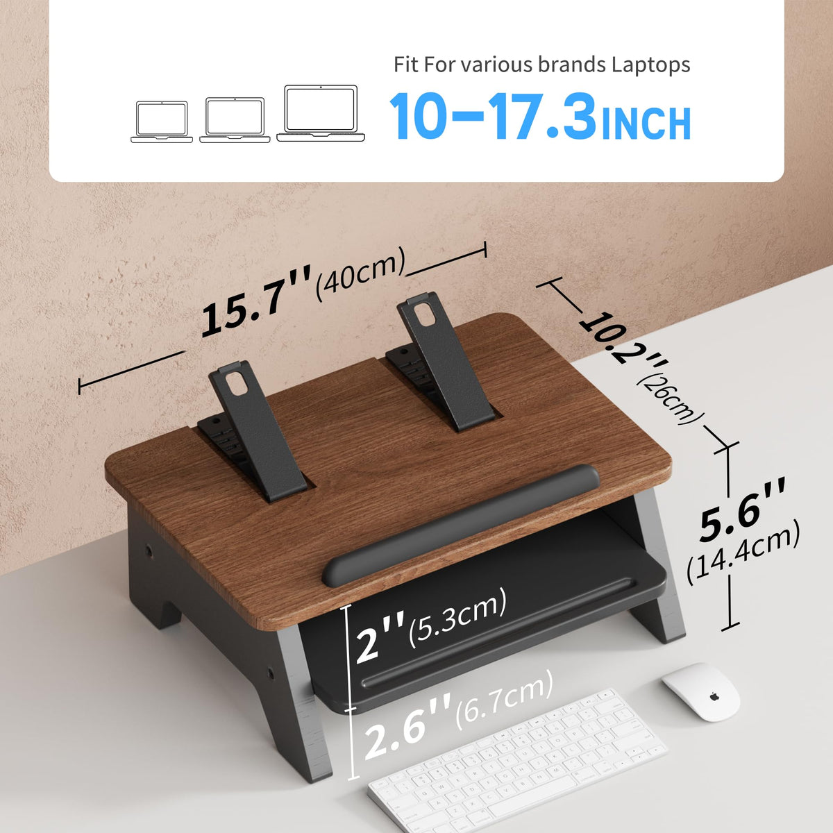 AFOOYO front view demonstrates desk organization and space saving.