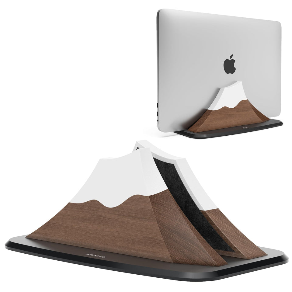 AFOOYO front view walnut laptop stand for tidy desks and style