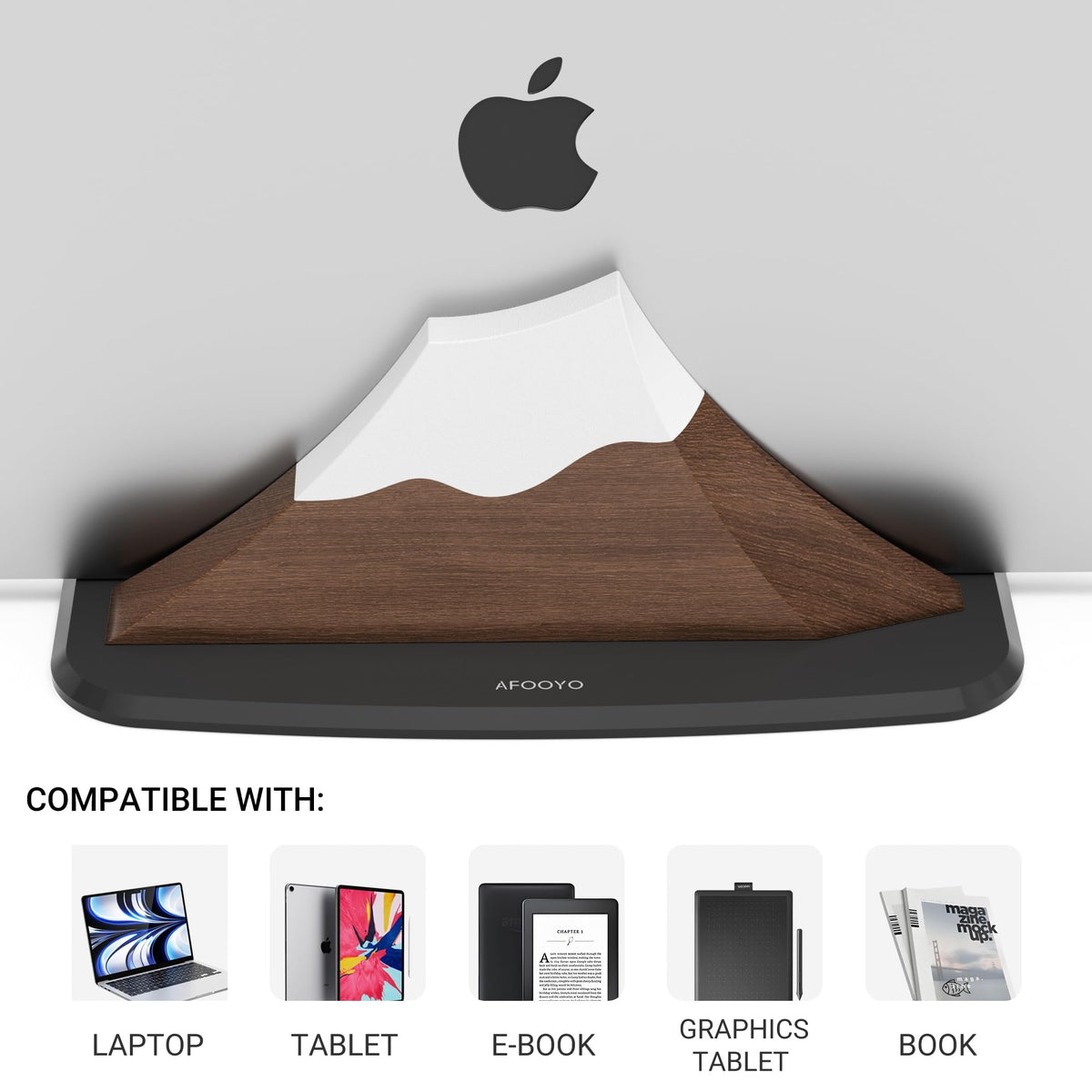 AFOOYO side profile showing snow peak silhouette for desk decor