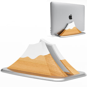 AFOOYO front view of snow peak stand showing elegant wood and compact footprint benefit