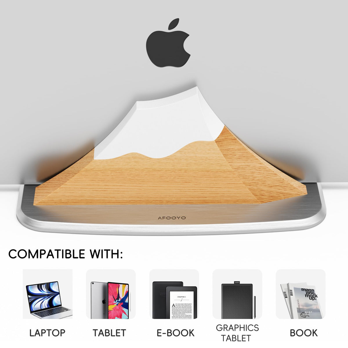 AFOOYO side profile highlighting snow peak design that enhances desk aesthetics