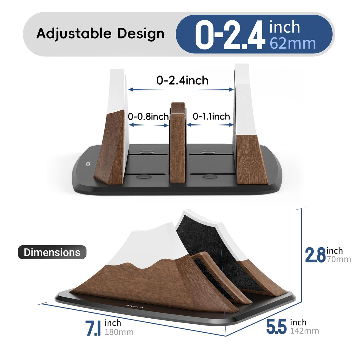AFOOYO aluminum alloy base detail showing stability and durable support