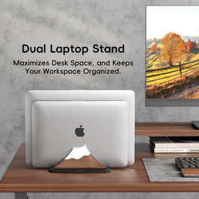 AFOOYO in-use with two laptops demonstrating space-saving organization
