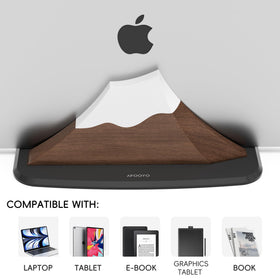 AFOOYO side view highlighting snow peak-shaped walnut design and style benefit