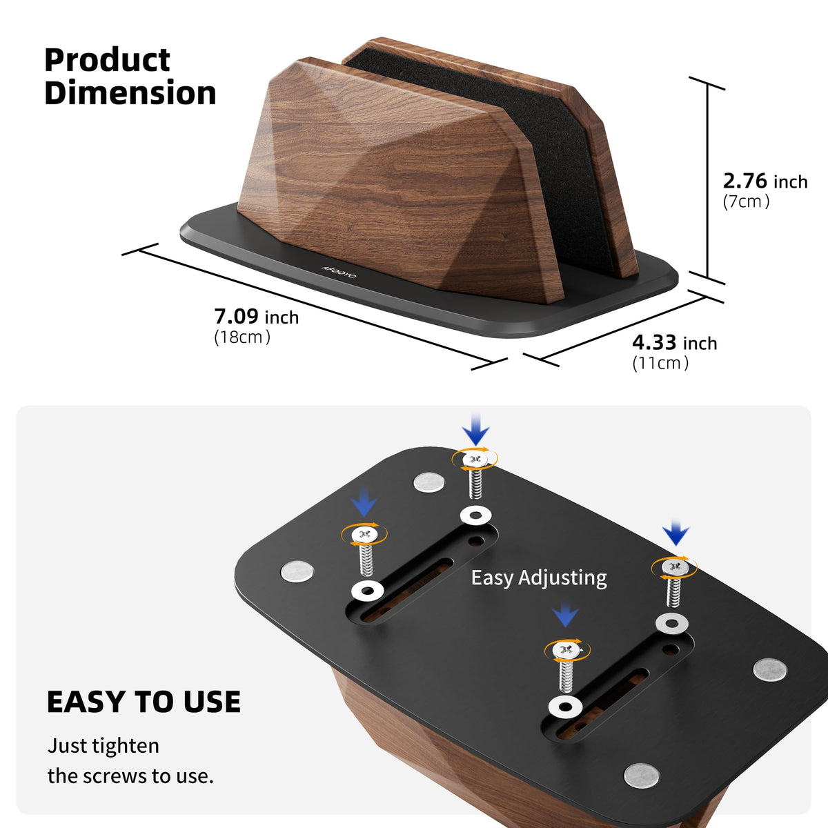 AFOOYO walnut on styled desk showing aesthetic upgrade and organized workstation