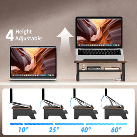 AFOOYO sturdy wooden build provides stable support for 10-15.6 inch laptops.