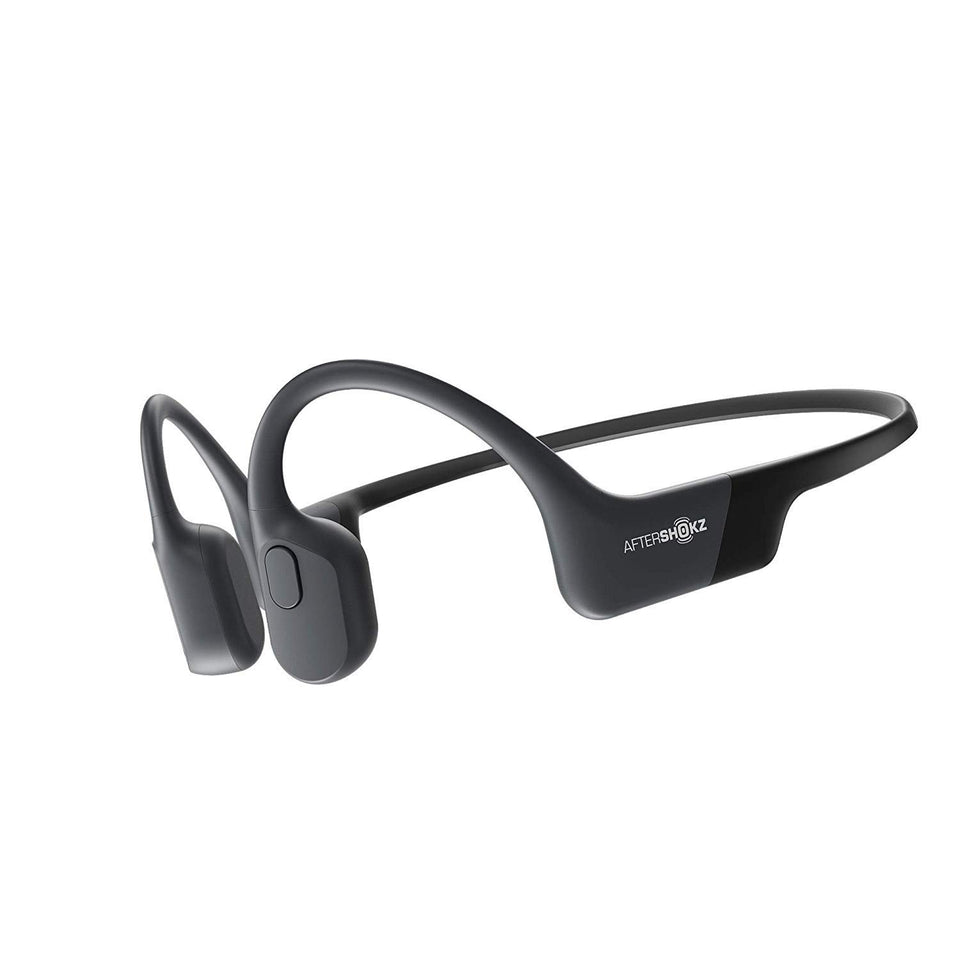 AfterShokz Aeropex Mini open-ear design shows sound delivery with ears free for awareness