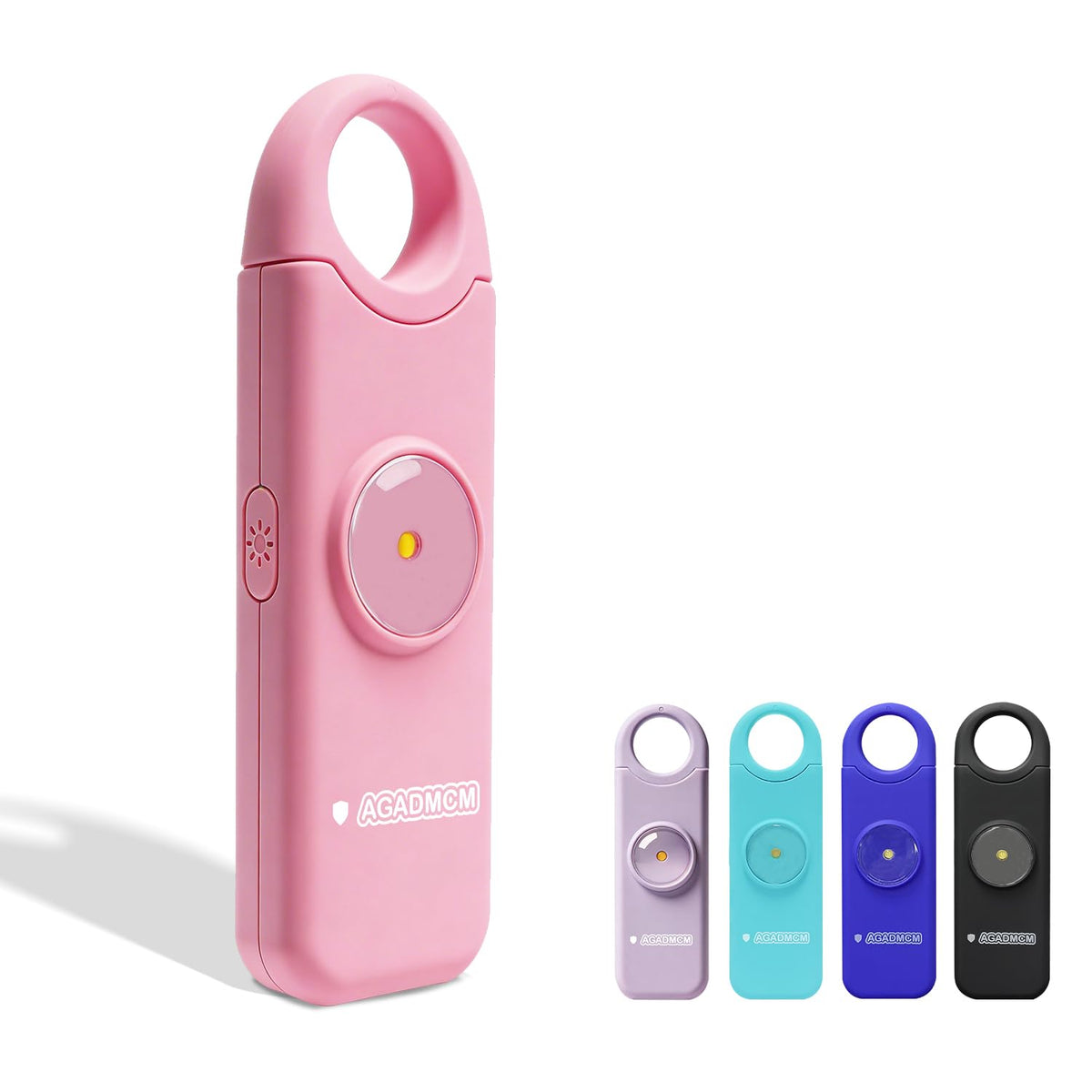 AGADMCM rechargeable personal safety alarm with 130dB siren for quick attention and deterrence.