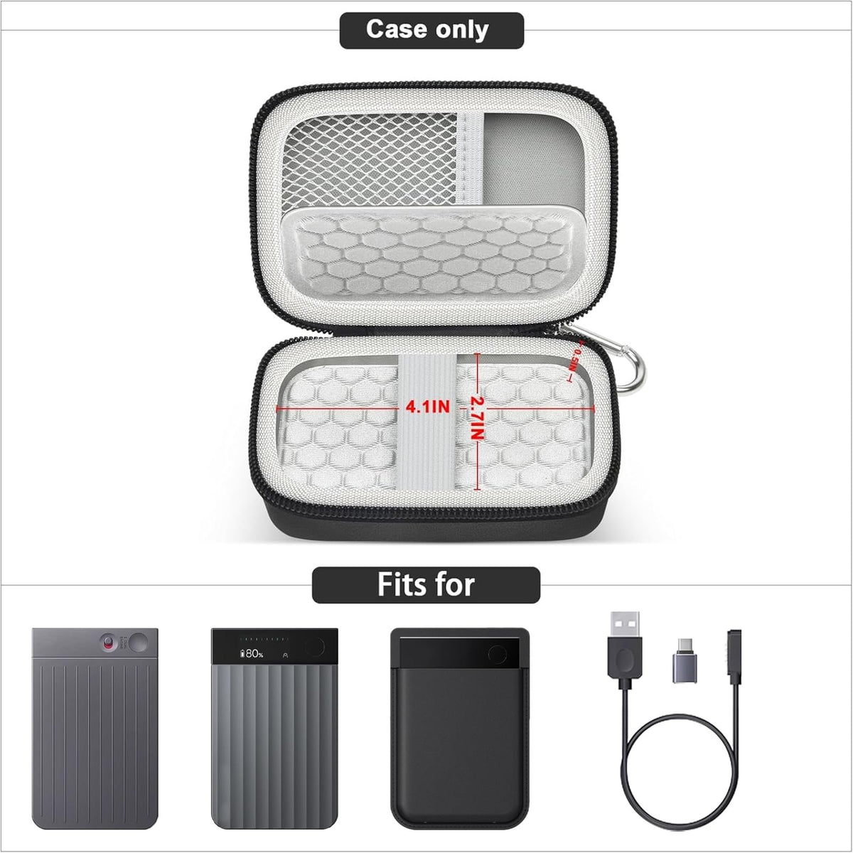 Againmore Plaud Note case interior organized with mesh pocket for accessories