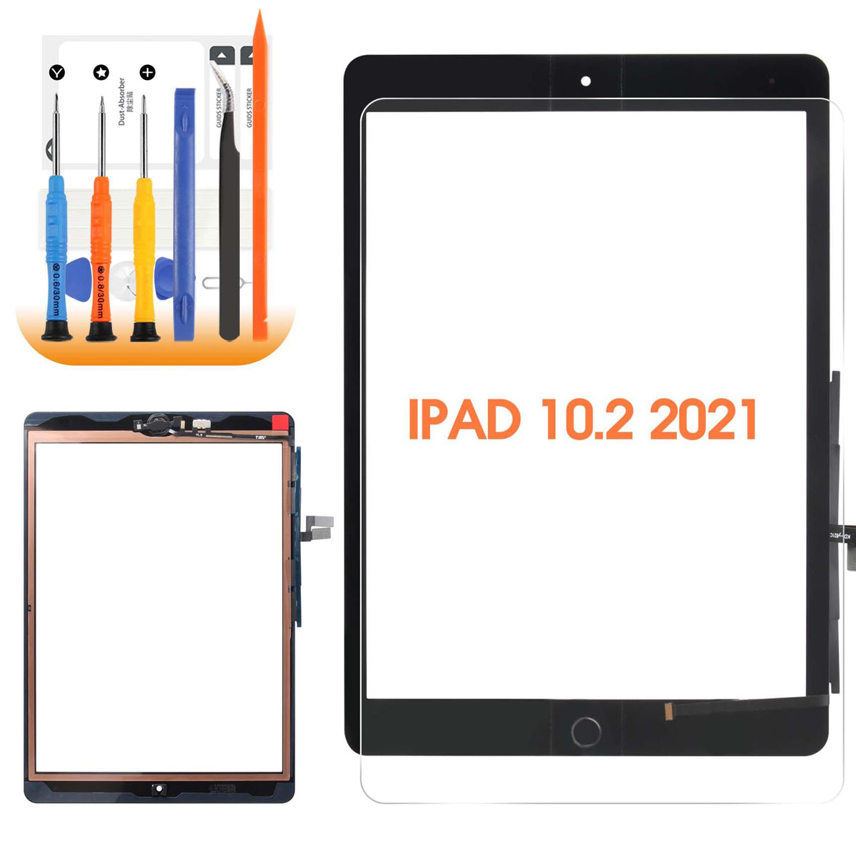 AGCUT front assembly for iPad 9th Gen showing clean fit and restored display function