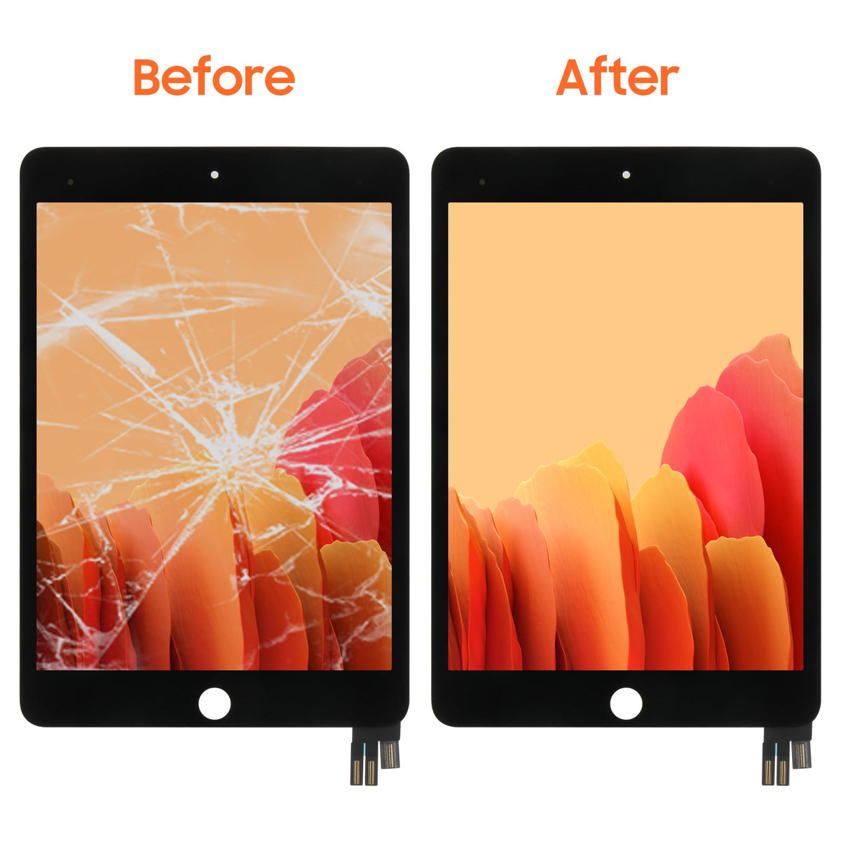 AGCUT installed in iPad mini 5 showing seamless replacement and restored touch benefit