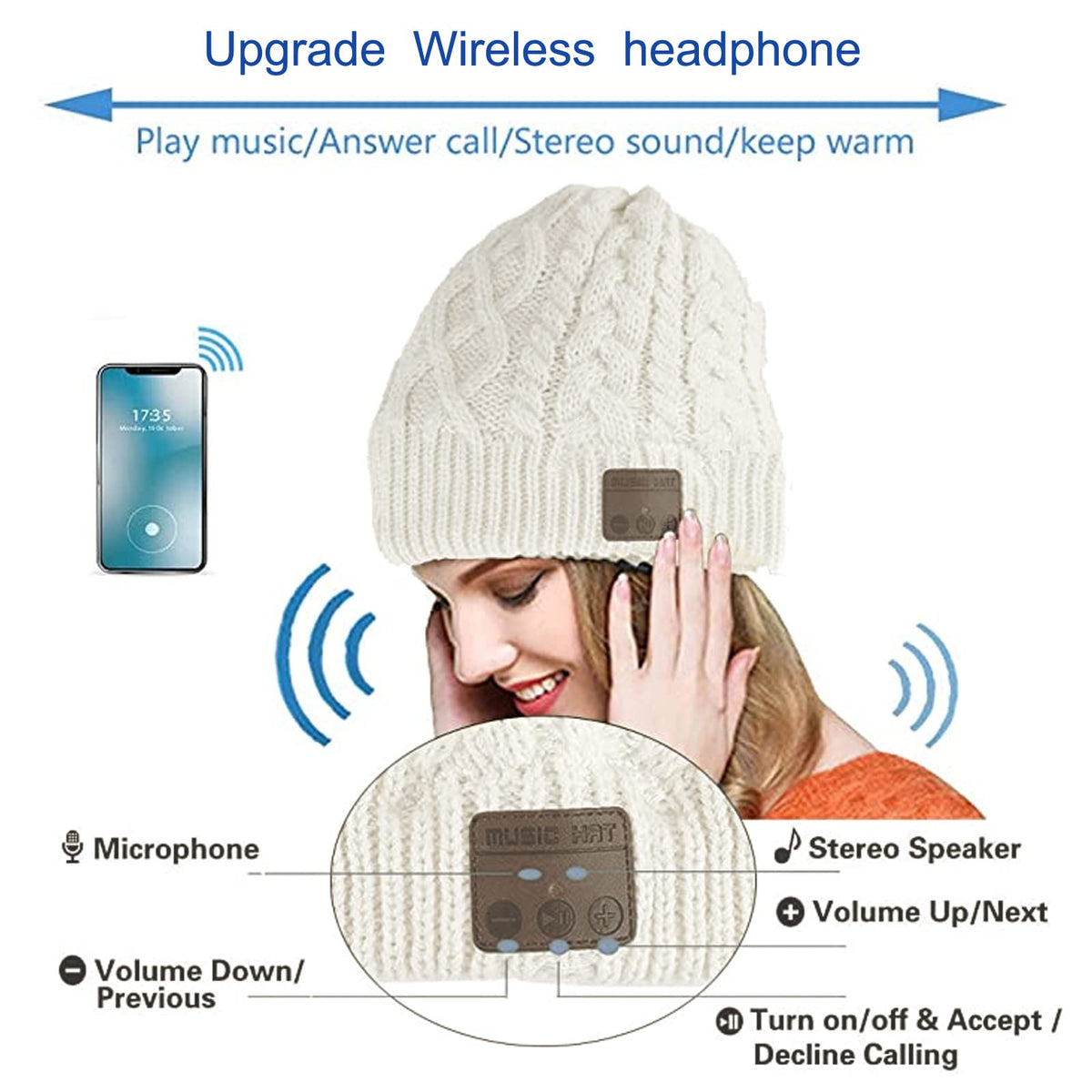 Agkey beanie worn during outdoor activity highlighting warmth and hands-free audio