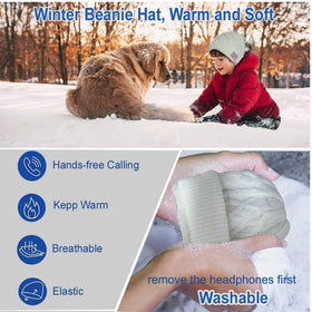 Agkey wireless winter music beanie removable headset for easy washing