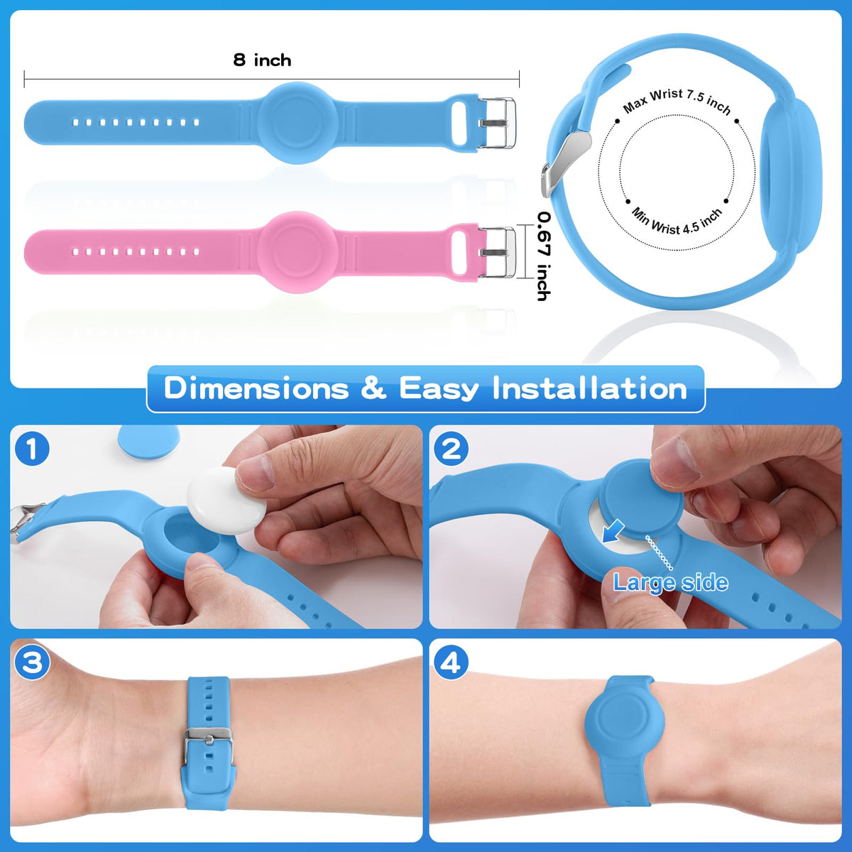 AGMZ AirTag bracelet elastic strap resists sweat and scratches