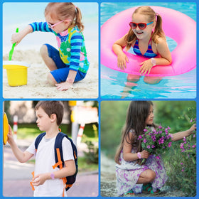 AGMZ two-pack AirTag bracelet set with versatile kid colors.