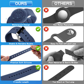 AGMZ two-pack with round lids and wristbands for AirTag protection.
