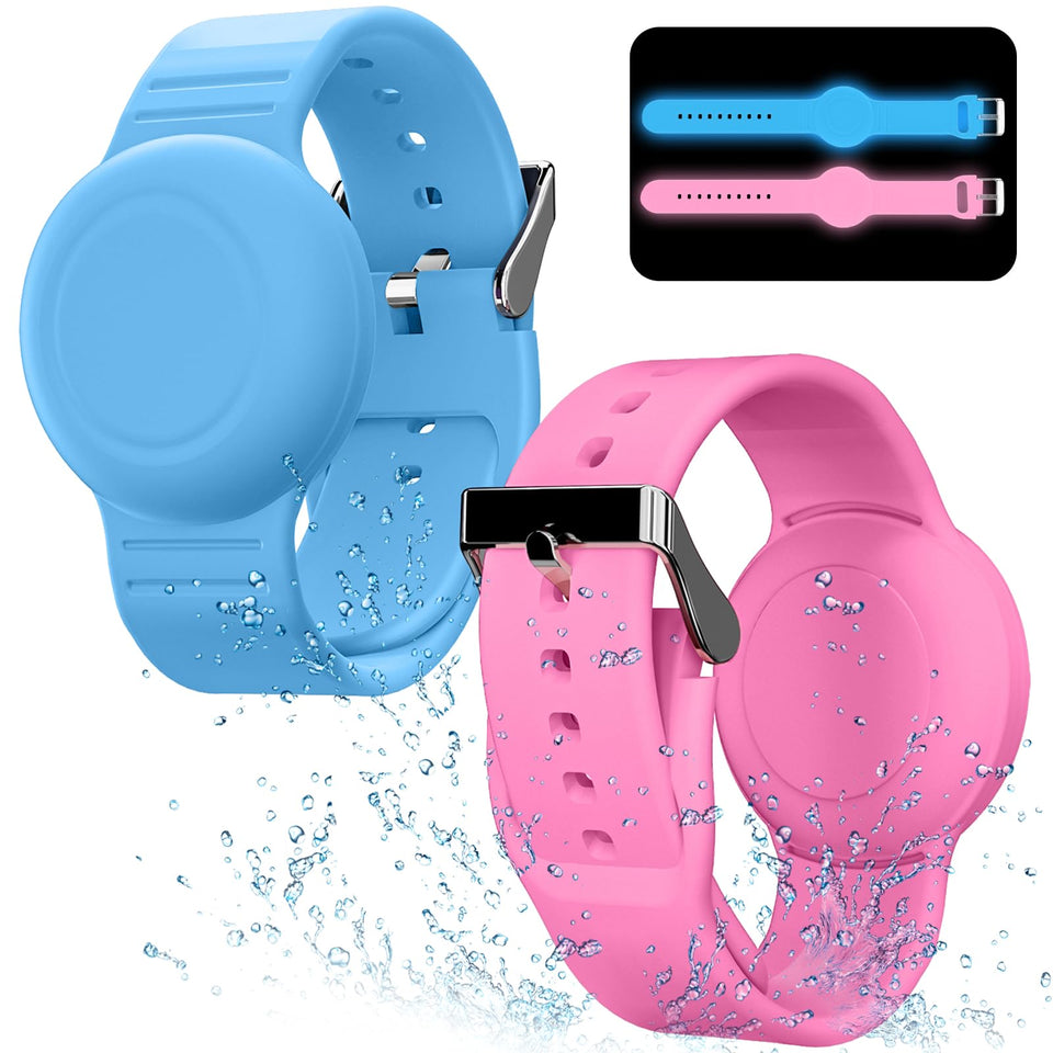AGMZ AirTag bracelet waterproof blue protects the tracker during playtime
