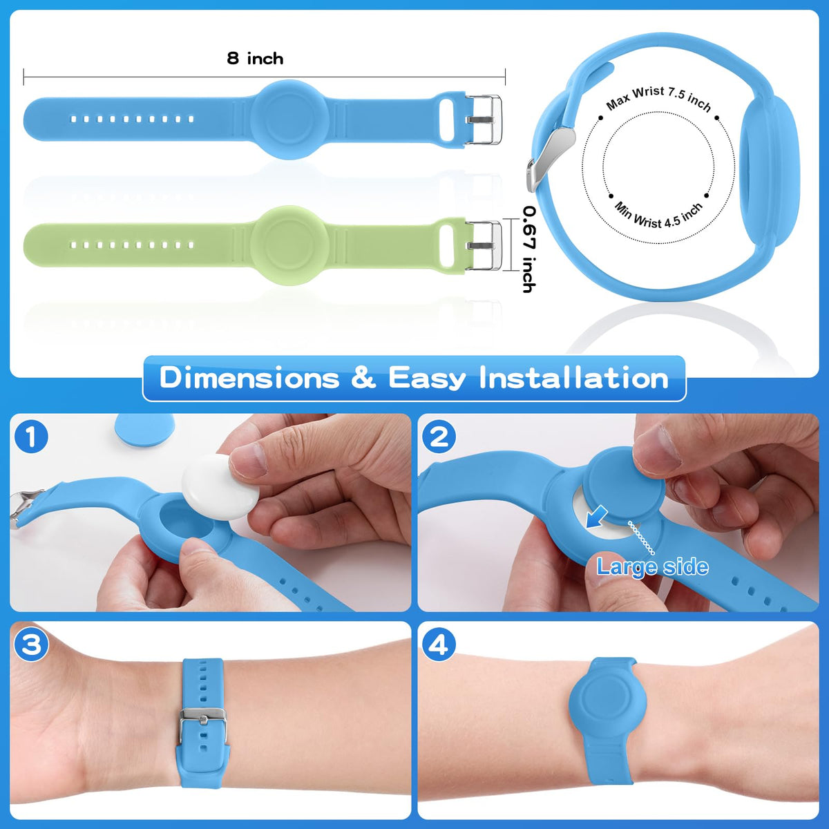 AGMZ Soft silicone strap texture, sweat-proof and easy to clean.