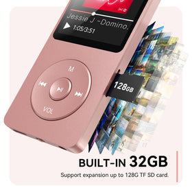 AGPTEK A02 built-in speaker and ports view for quick, speaker-based playback