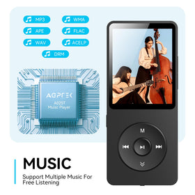 AGPTEK A02 built-in speaker detail illustrating playback without headphones for convenience