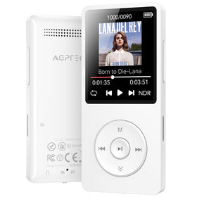 AGPTEK A02 front view showing compact design and controls for easy portability