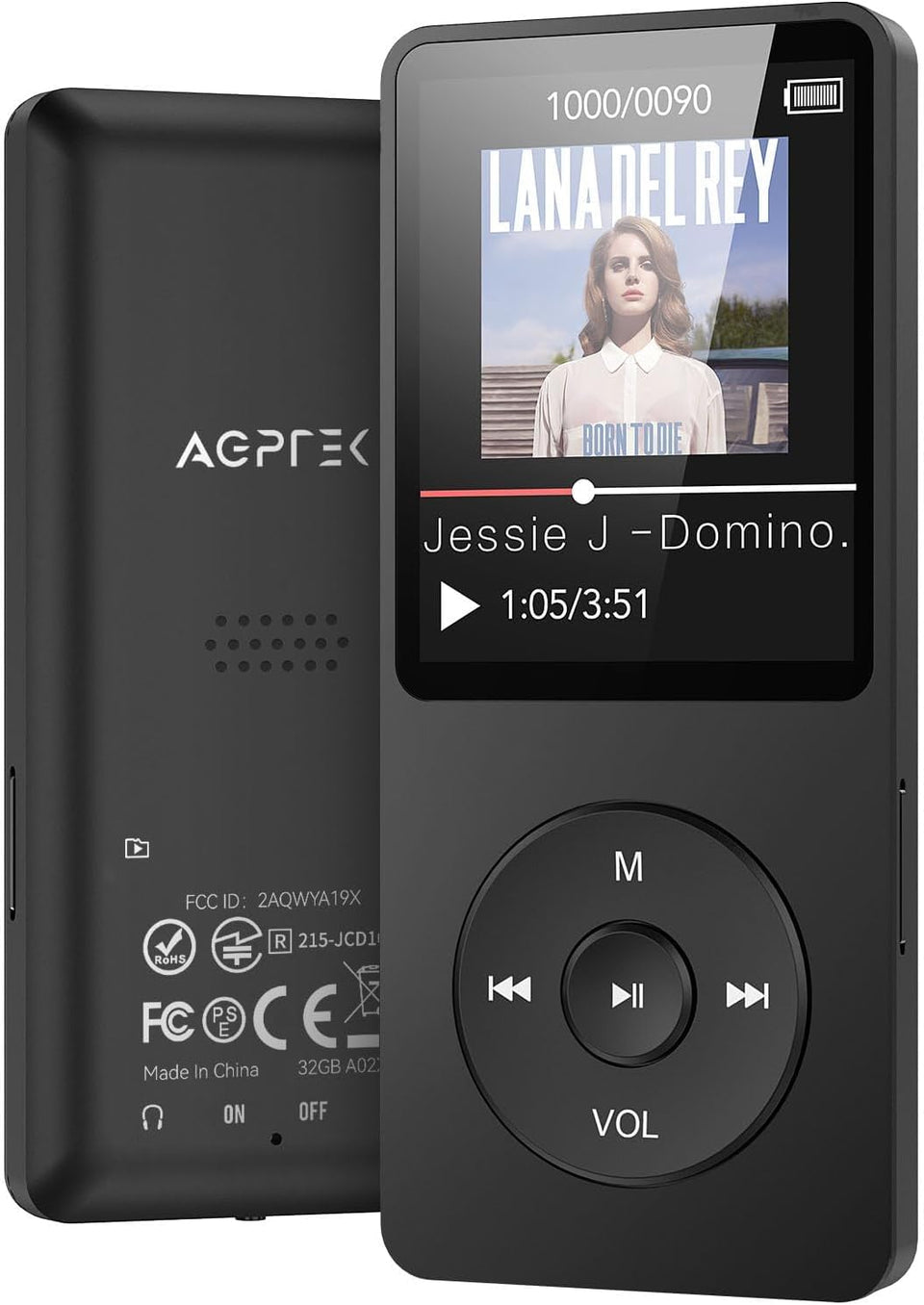 AGPTEK A02 front view showing screen and compact design, great portability
