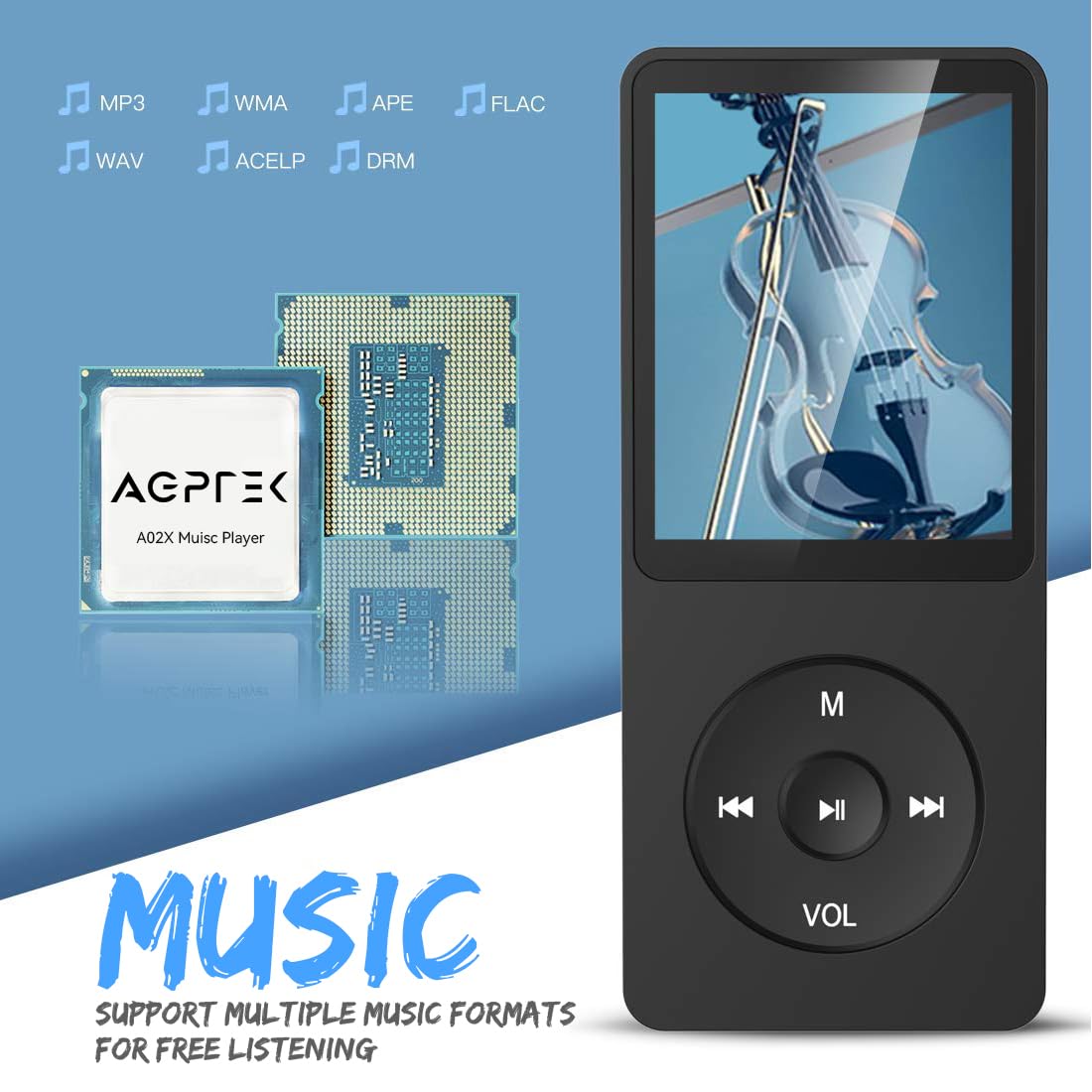 AGPTEK A02 slim side profile highlighting lightweight build for workouts