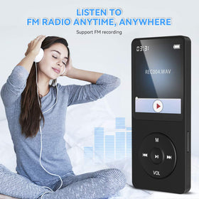 AGPTEK A02 held in hand to demonstrate pocketable size and convenience
