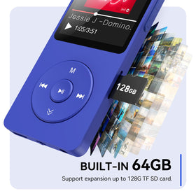 AGPTEK A02 paired with Bluetooth headphones during use, wireless listening freedom