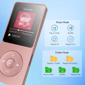 AGPTEK A02PL connected to car AUX cable illustrating seamless in-car audio playback