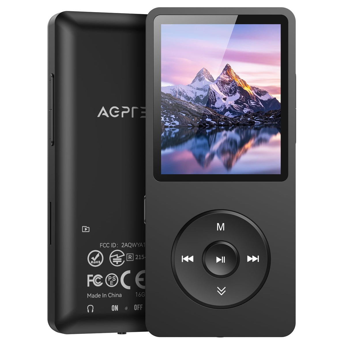 AGPTEK A02S front view showing screen and compact design benefit portability