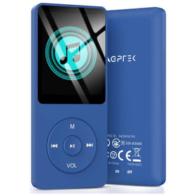 AGPTEK A02S front view showing slim profile and dark blue finish for portability