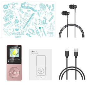 AGPTEK A02S connected to earbuds during running for sweat-ready use