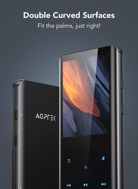 AGPTEK curved 2.4-inch screen close-up with vibrant display benefit