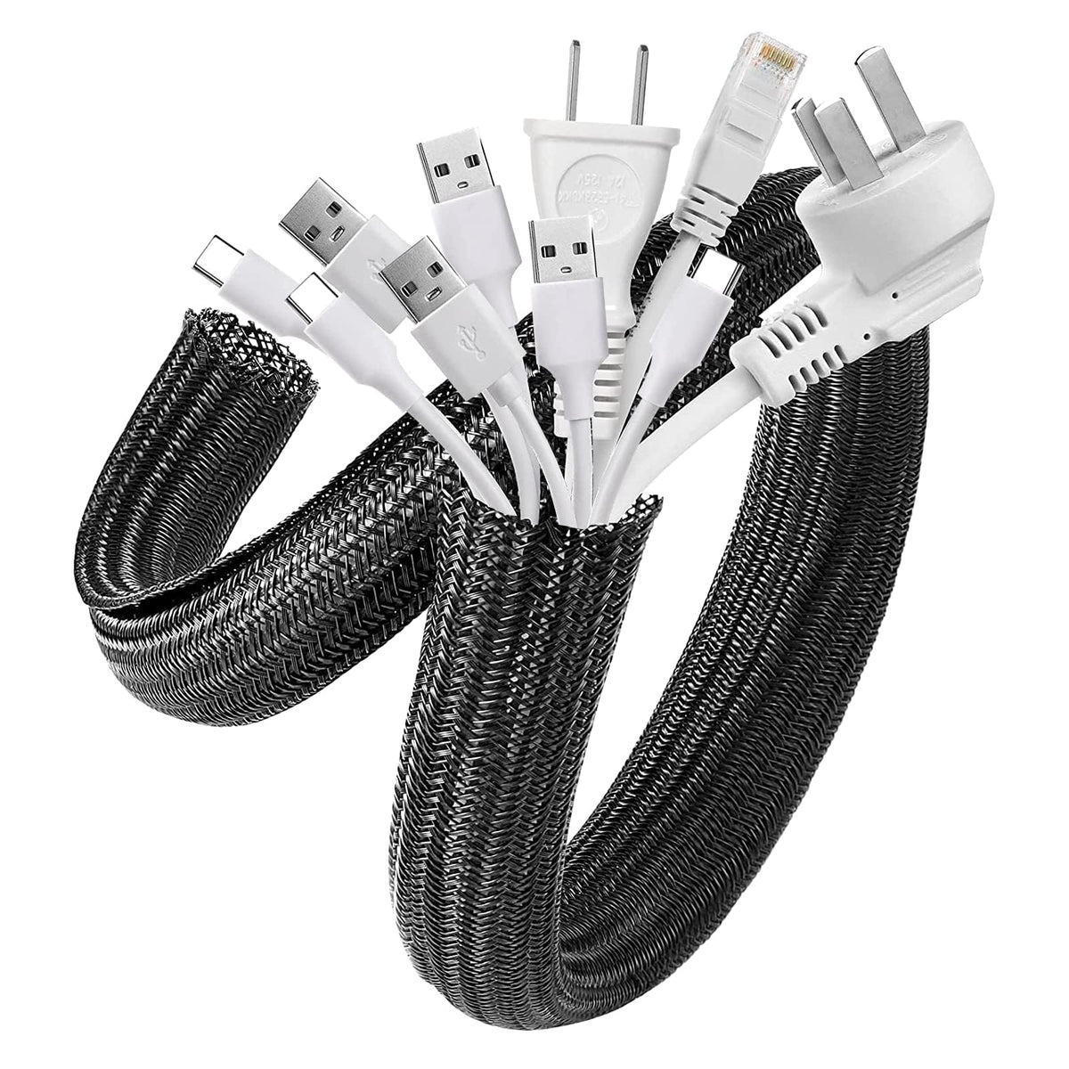 AGPTEK Cable Sleeve 25ft hides cables neatly for a clean desk