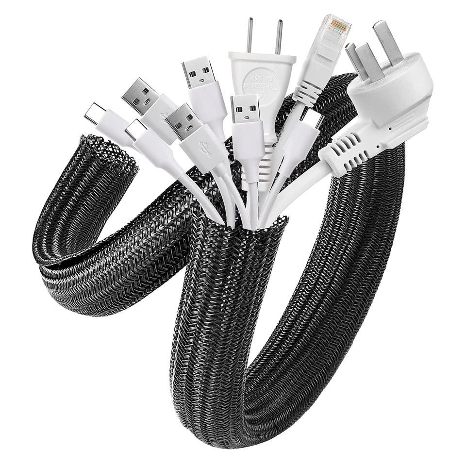 AGPTEK Cable Sleeve 25ft hides cables neatly for a clean desk