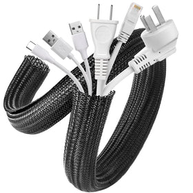 AGPTEK cable sleeve 2-pack around desk cables for a tidy home office setup