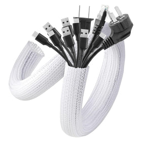 AGPTEK cable sleeve 5ft 2pack covers multiple cords for clutter free spaces