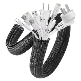 AGPTEK cable sleeve 5ft duo hides wires neatly and reduces desk clutter