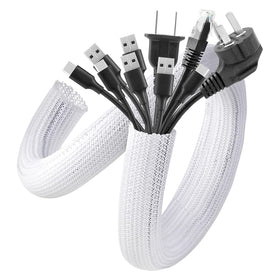 AGPTEK Cable Sleeve 6.6ft with cuttable design wraps multiple cables neatly for home use