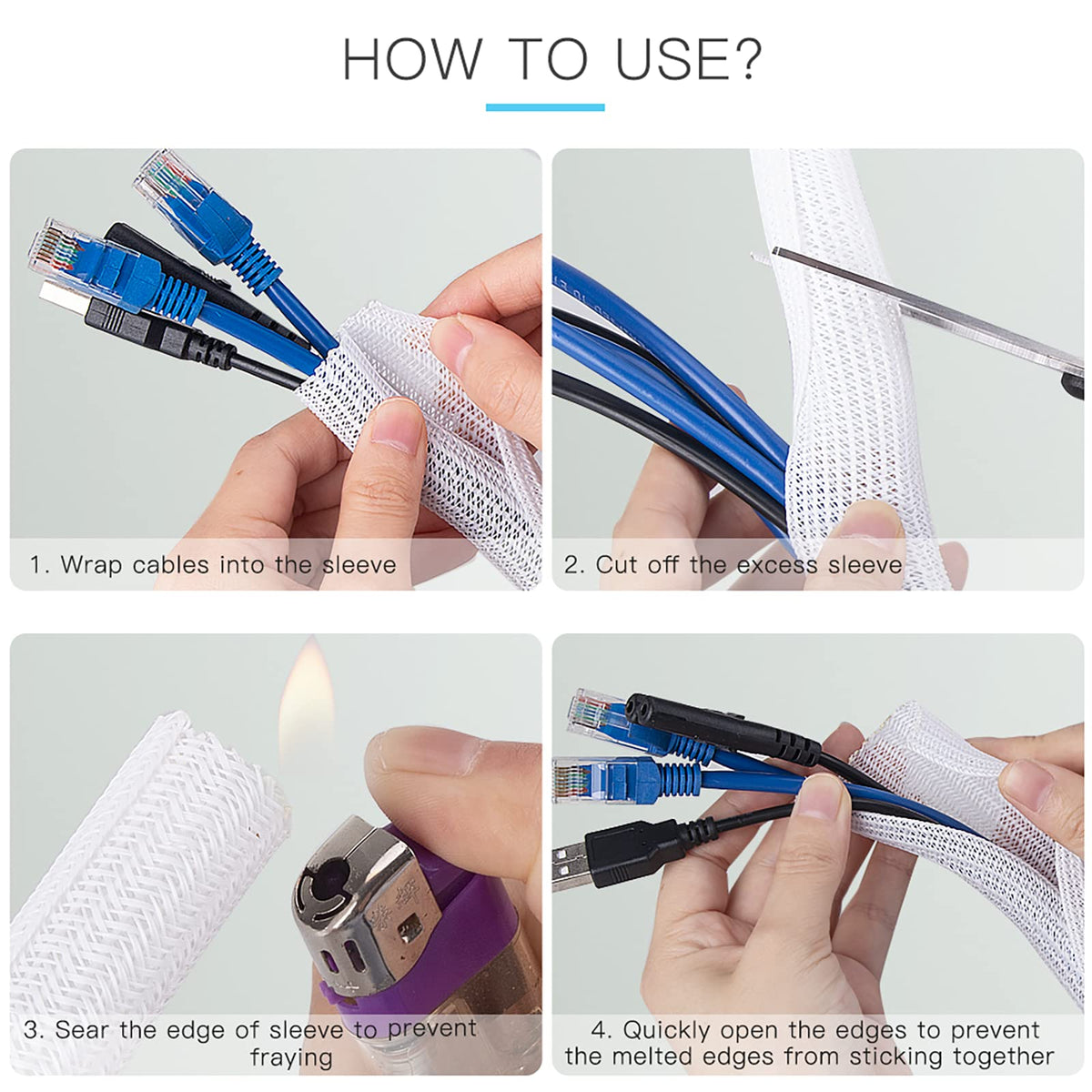 AGPTEK cable sleeve used to organize car wiring.