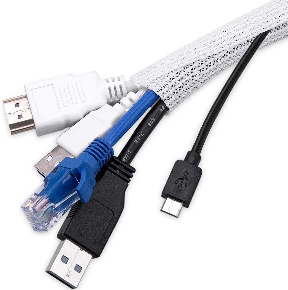 AGPTEK cable sleeve cover 10ft hides wires at the desk